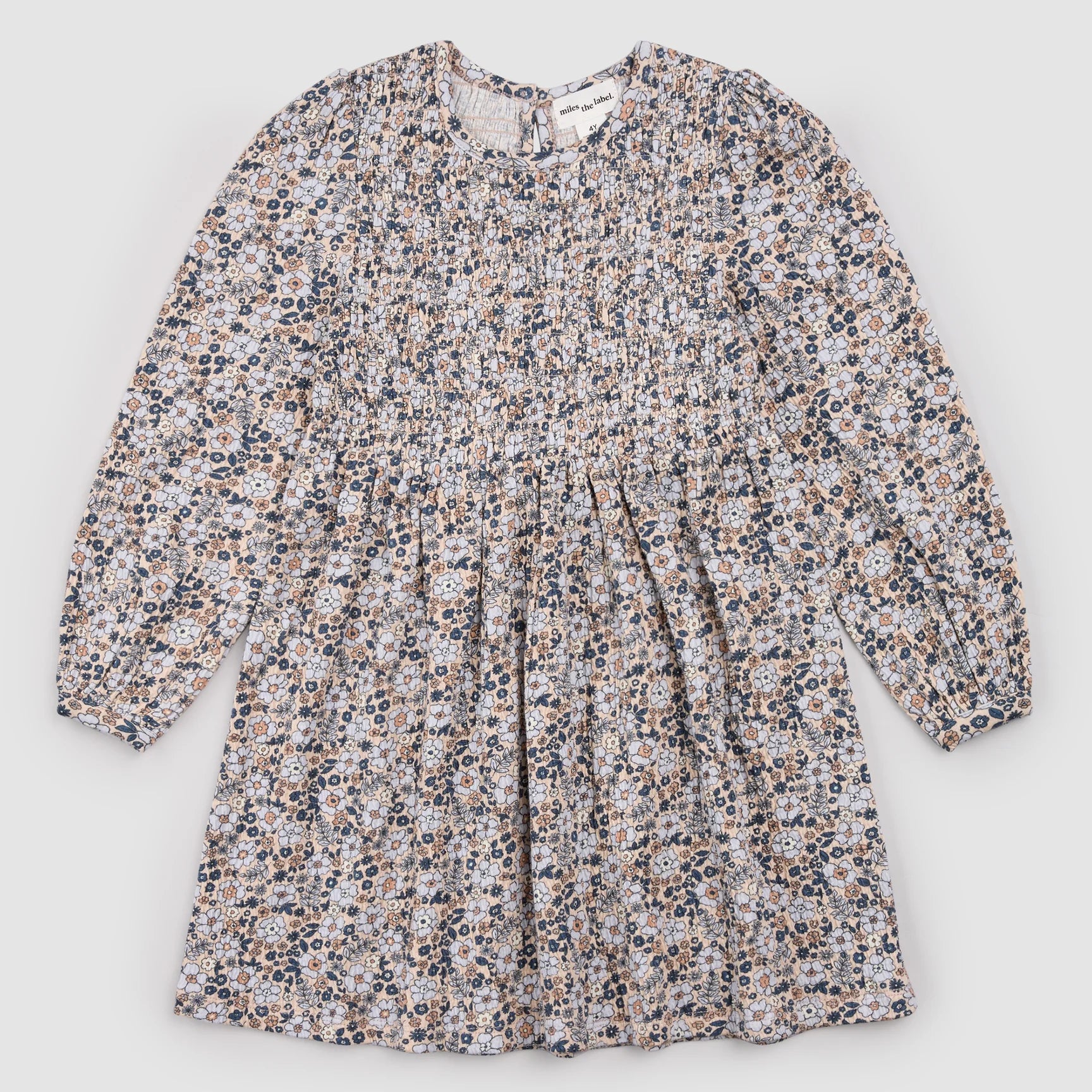 Miles the Label vintage flowers jersey dress featuring a floral print, fitted waist, and sleeveless design.