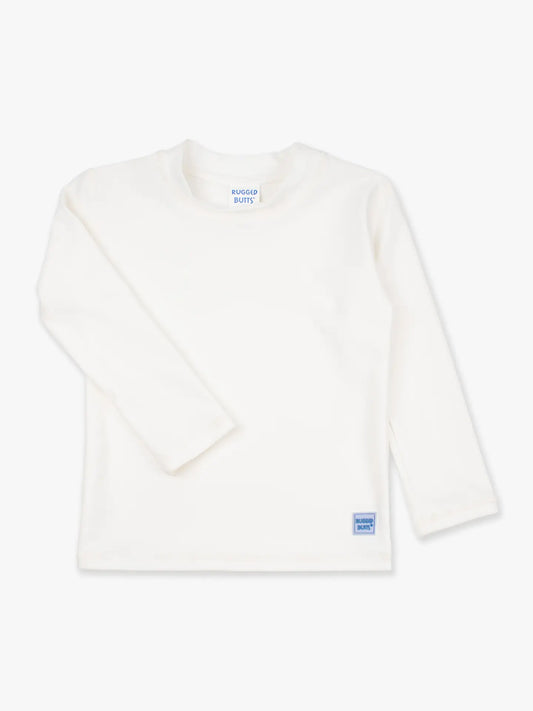 Boys White Long Sleeve Rash Guard