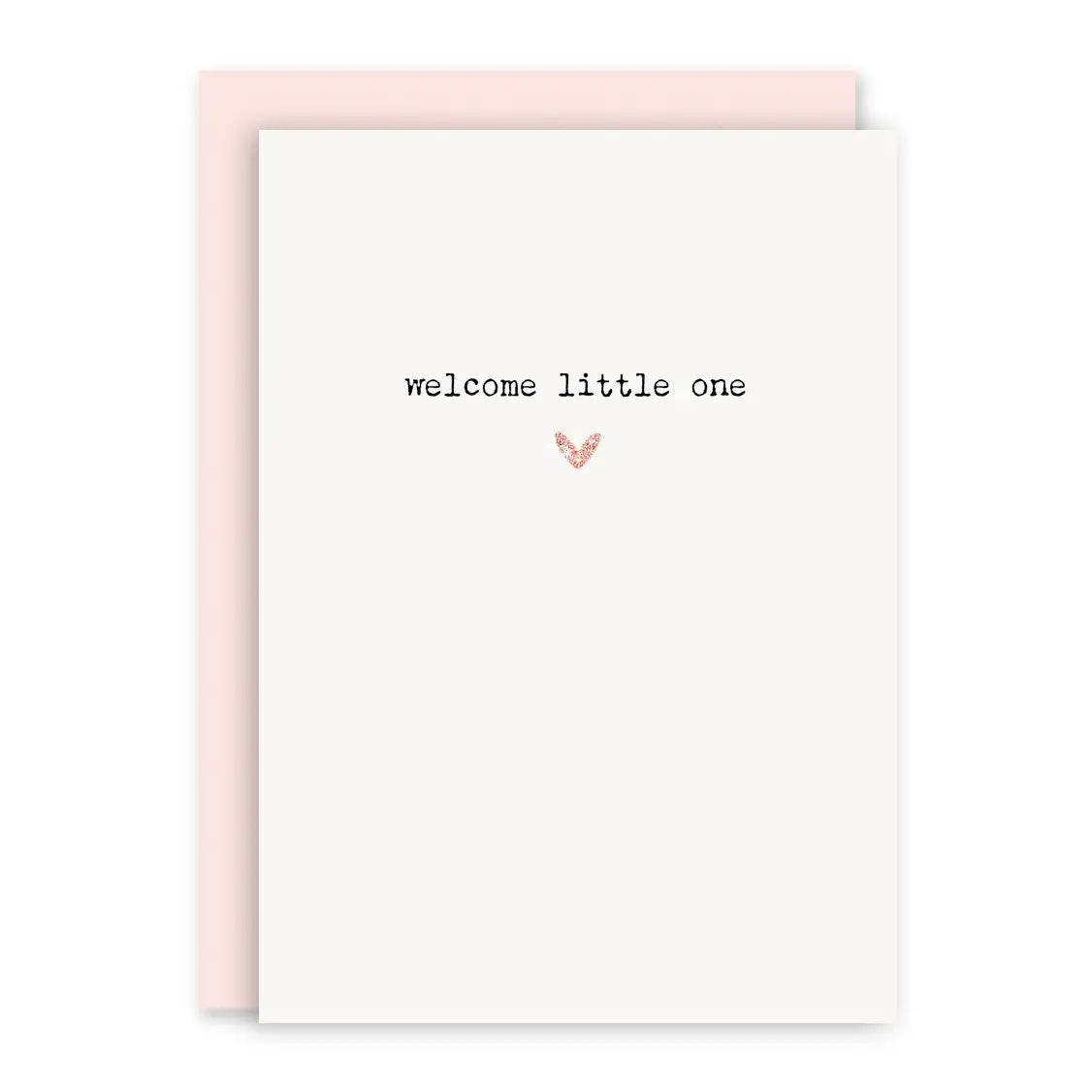 Pink "Welcome Little One" baby card with adorable design, perfect for celebrating a new arrival from Sweet E's Children's Boutique.