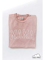 Oat Collective - Mama Puff Print Mineral Washed Graphic Top Soft Pink