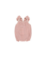 Quincy Mae - Pink Stripe Ribbed Ruffle Romper