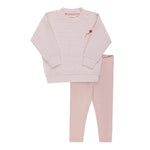 Ely's & Co - Organic French Terry Kite & Propeller Collection - Lounge Set - Pink Stripes