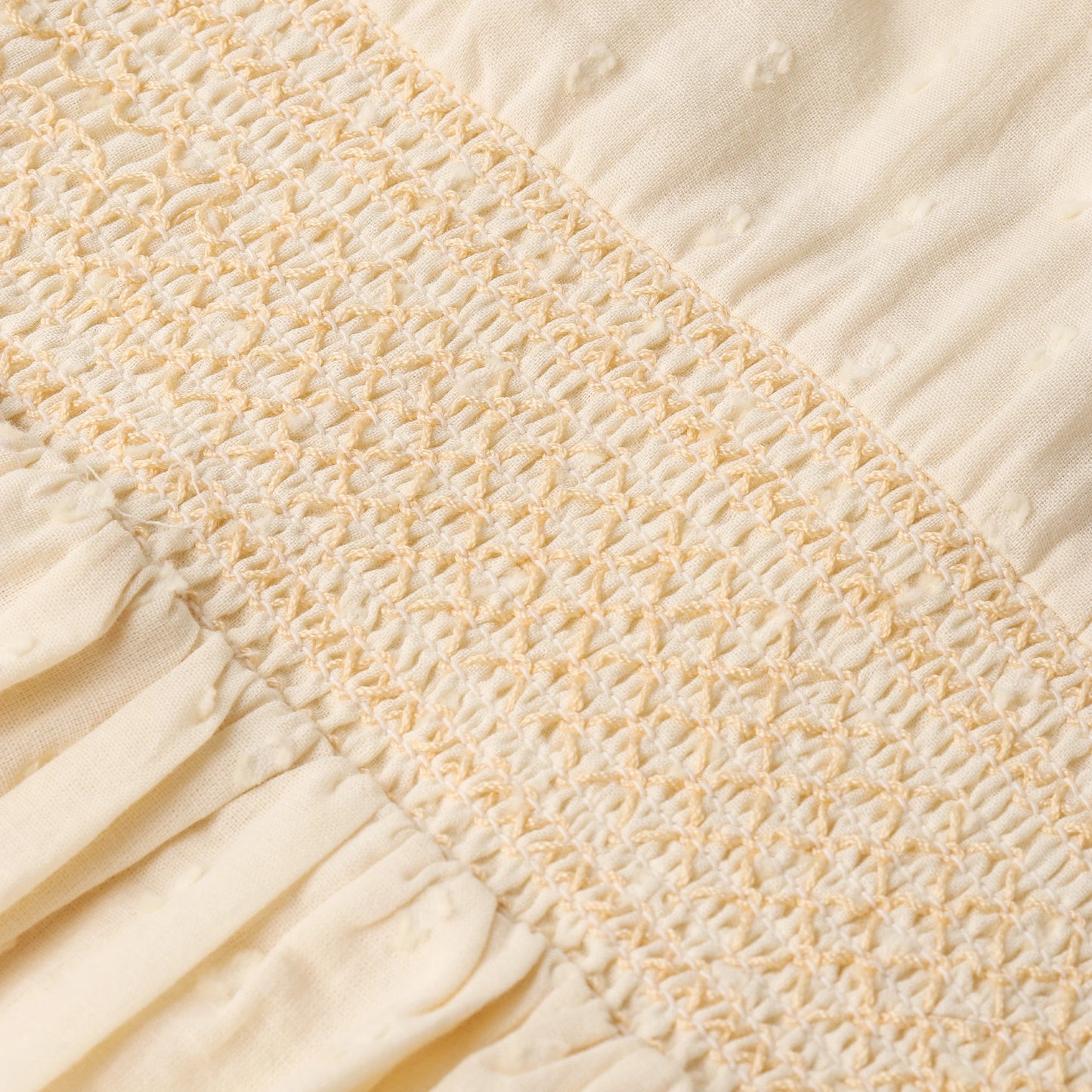 Butter Yellow Organic Smocked Collar Dress