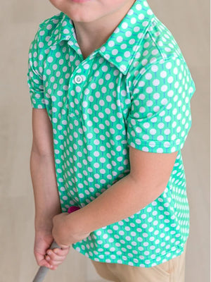 Ruffle Butts - Tiny Tee Time Knit Short Sleeve Performance Polo Shirt