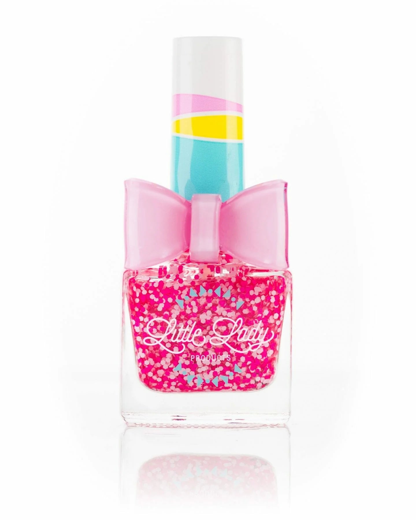 Little Lady kid-safe scented nail polish bottle with pastel pink and purple packaging, designed for children’s safe nail art.