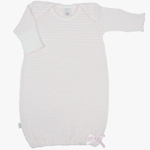 Paty - Knit Overlap Shoulder Gown Pinstripe