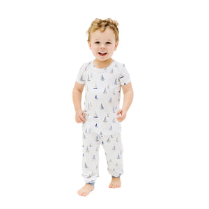 Angel Dear - Blue Sailboat Two Piece Lounge Set