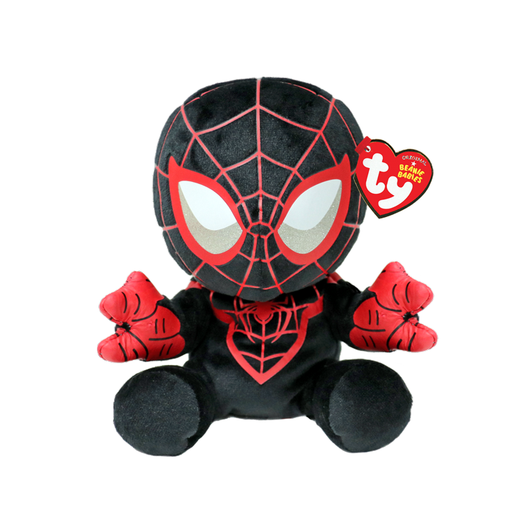 Ty Miles Morales plush toy displays a soft, colorful character plush from the popular Spider-Man universe.