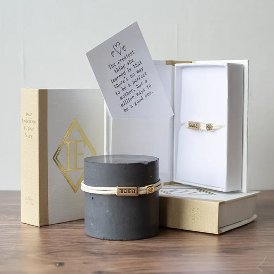 Ivory Sentiment Cord Bracelet for Mama by Lenny & Eva featuring delicate cord design and sentiment charm.