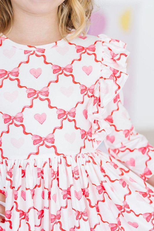 Mila & Rose - Love Bug Ruffle Sleeve Twirl Dress