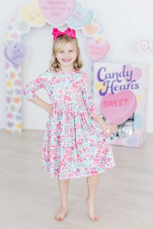 Mila & Rose - Watercolor Hearts Pocket Twirl Dress