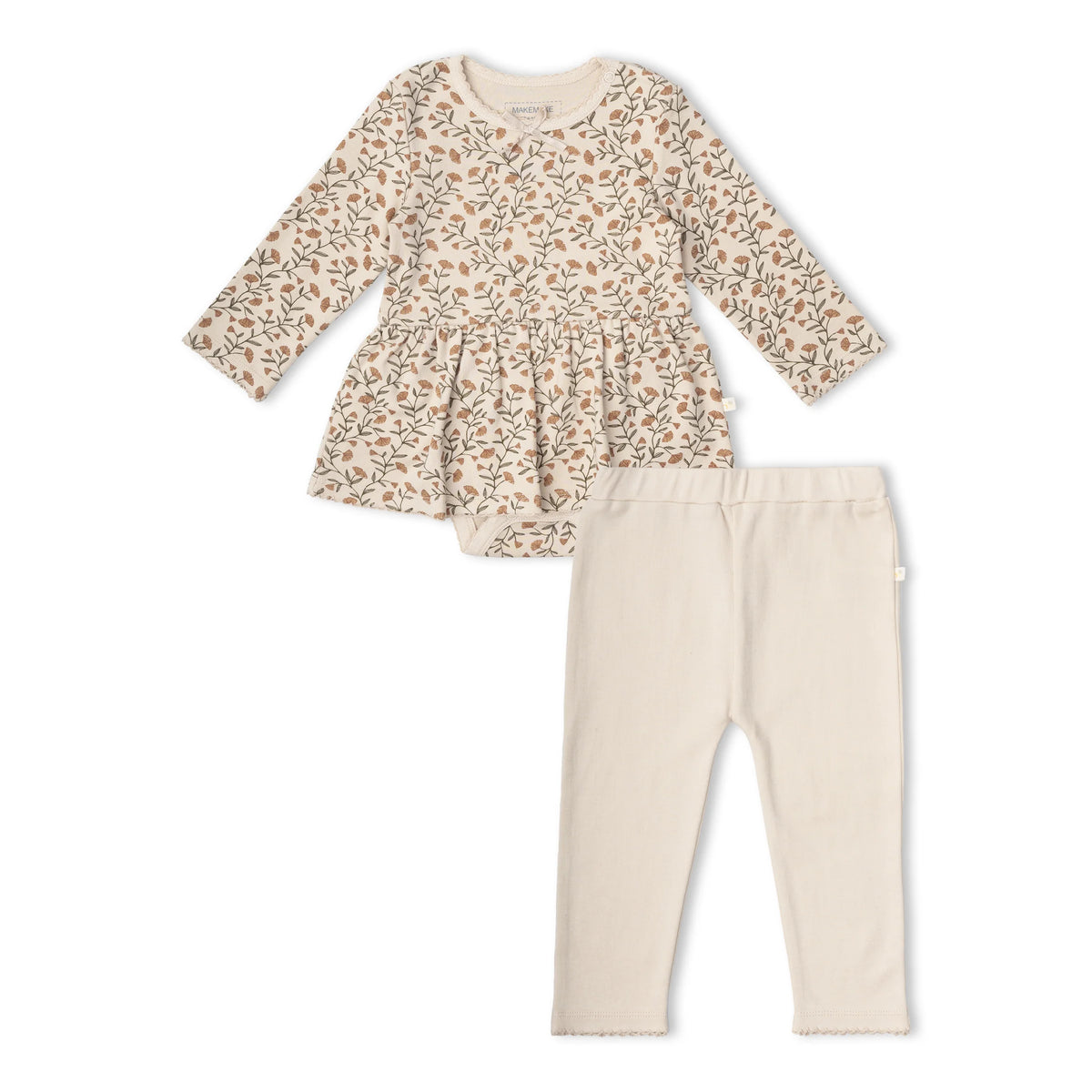 Rustbloom Organic Bodysuit Dress & Leggings Set