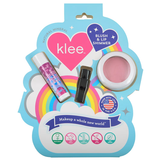 Klee Kids - Cotton Candy Whisper - Blush and Lip Shimmer Set