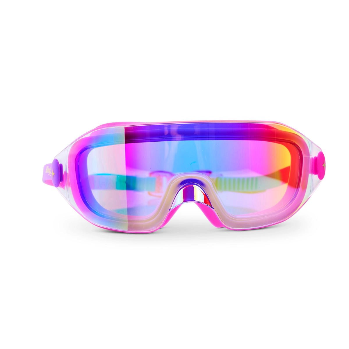 Bling2o Hologlow Panoramic Kids' Swim Goggle with colorful, reflective lenses and adjustable strap for comfortable fit