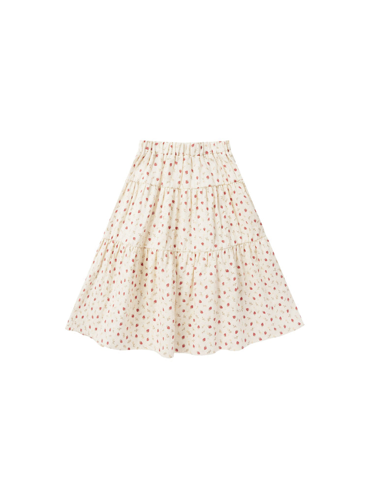 Rylee & Cru - Strawberry Field Tiered Midi Skirt