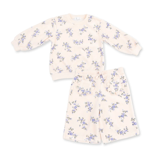 Angel Dear Sweet Hanna floral velour set for babies, featuring a colorful floral pattern and soft velour fabric.