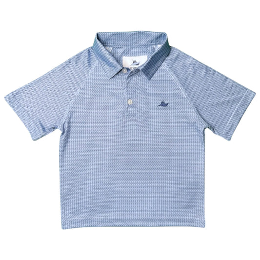 Blue Shark Boys Polo shirt by SouthBound featuring a classic design and short sleeves, perfect for casual kids' wear.