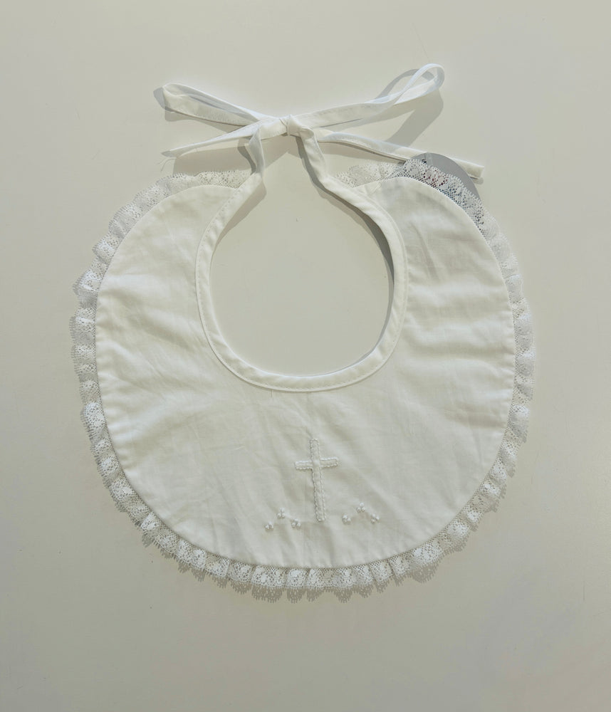 Baby Sen - White Bib - White Cross