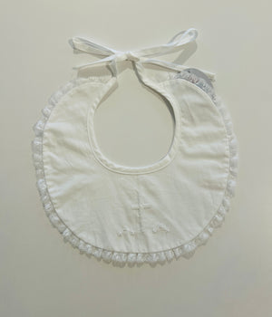 Baby Sen - White Bib - White Cross