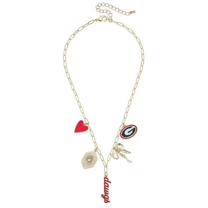 Georgia Bulldogs Paper Clip Charm Collector Necklace