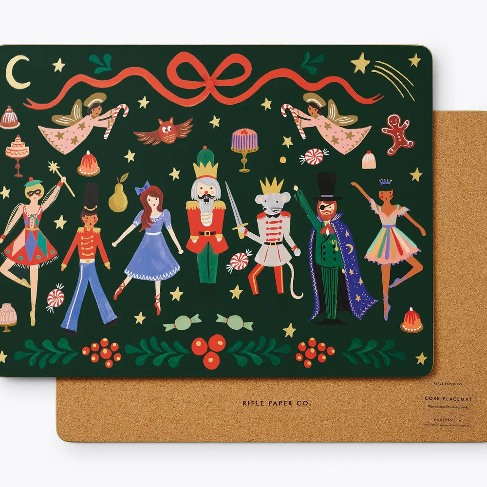 Rifle Paper Co. - Nutcracker Set of 4 Cork Placemats