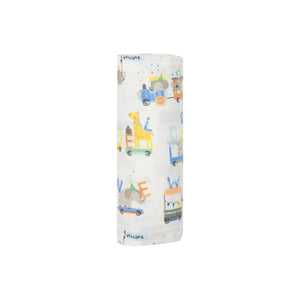 Angel Dear - Animal Train Swaddle Blanket