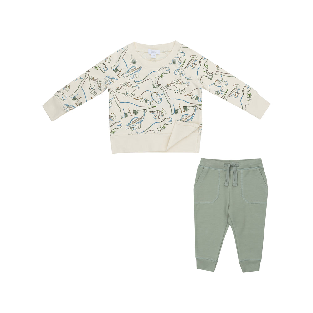 Angel Dear - Artsy Dinos Raglan Sweatshirt & Jogger Set