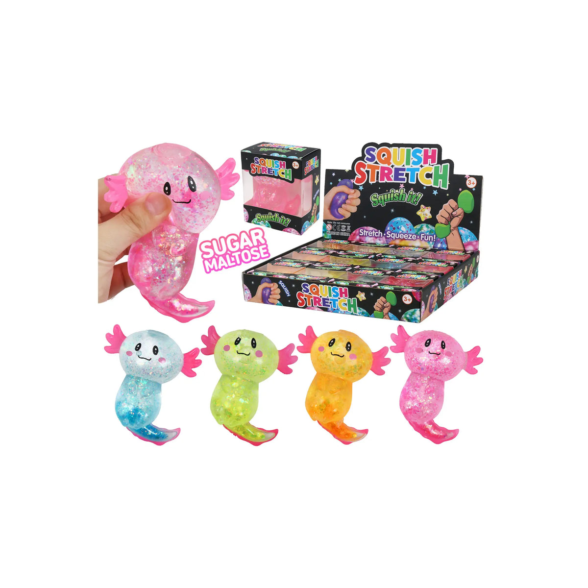 Axolotl Glittery Maltose Thick Putty Filled Squishy