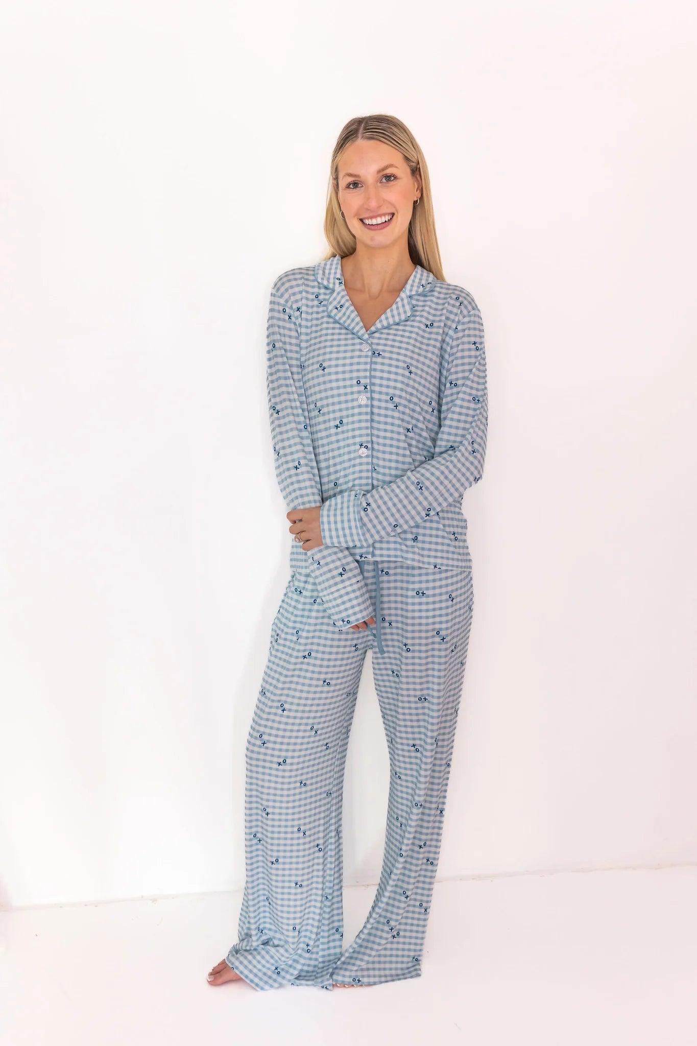 Blue XO Gingham Women's Set