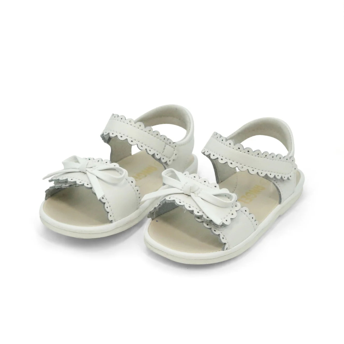 White Amelie Scalloped Sandal
