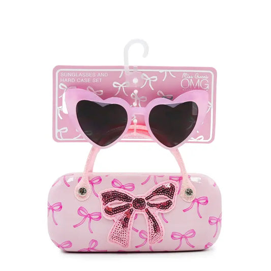 Bow Printed Case and Sunglass