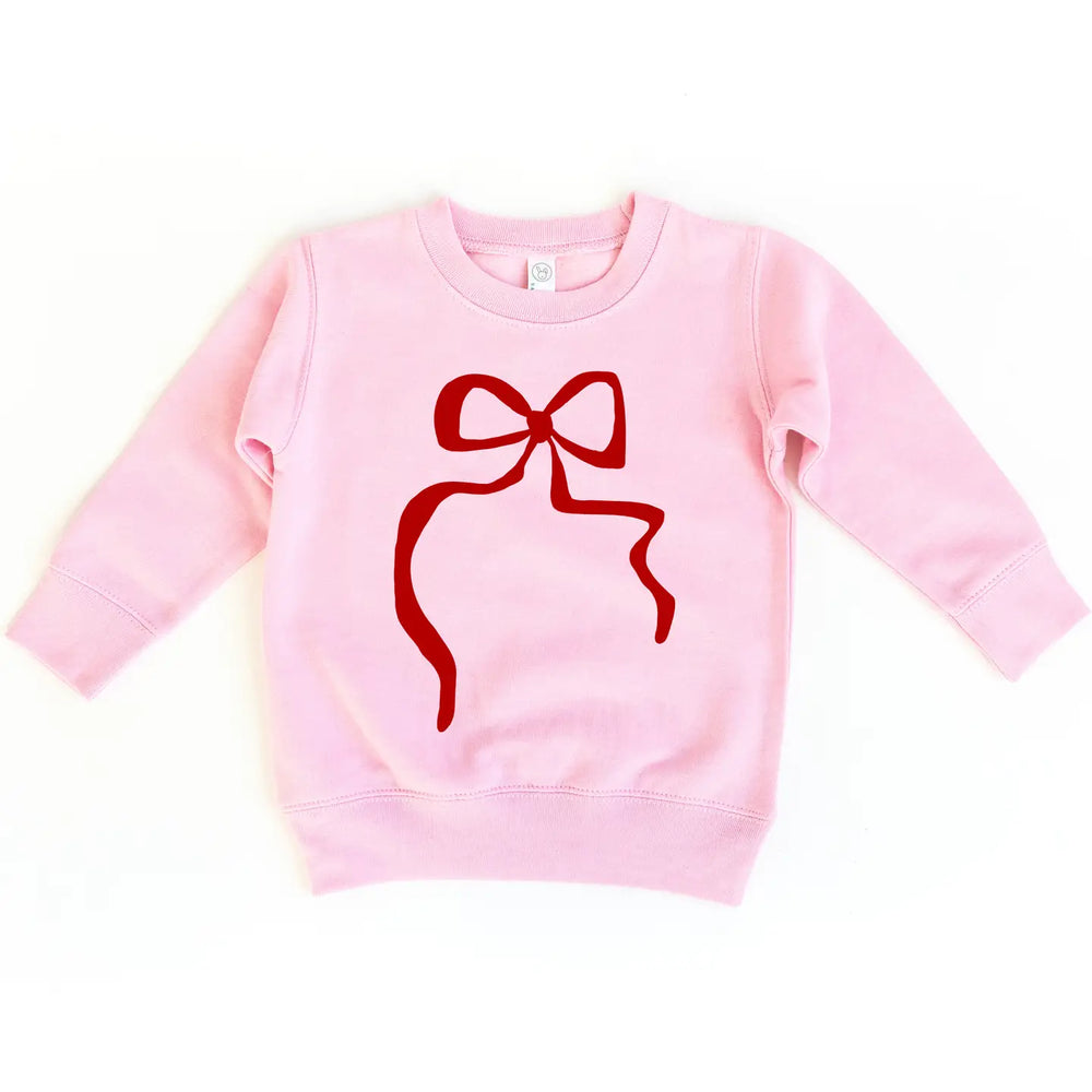 Red Coquette Bow Valentines Day Kids Sweatshirt