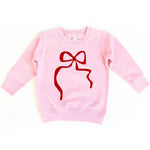 Red Coquette Bow Valentines Day Kids Sweatshirt