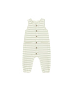 Quincy Mae - Mint Stripe Waffle Jumpsuit