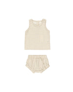 Quincy Mae - Yellow Plaid Woven Tank + Short Set