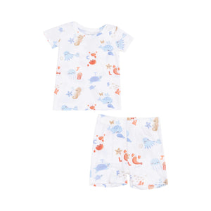 Angel Dear - Coastal ABCs Two Piece Short Lounge set