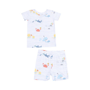 Angel Dear - Sea Stripes Two Piece Short Lounge set