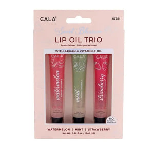 Cala Lip Oil Trio Watermelon Strawberry Jojoba Aragan Mint