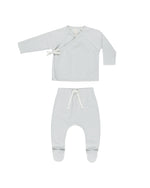 Quincy Mae - Sky Micro Stripe Wrap Top + Pant Set