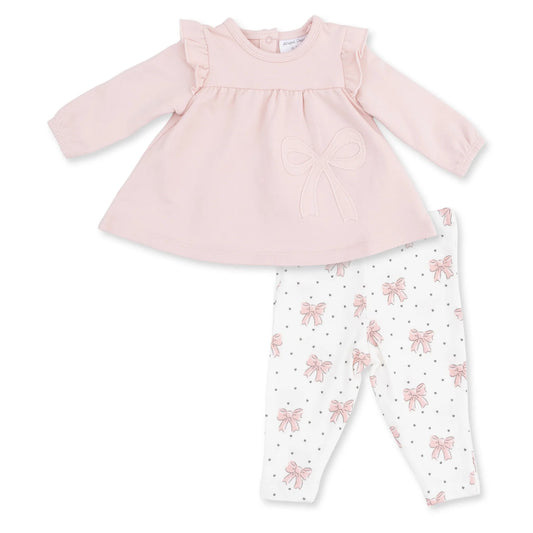 Set of two pink fabric bows with veiled design by Angel Dear, perfect for hair accessories or decorative uses.