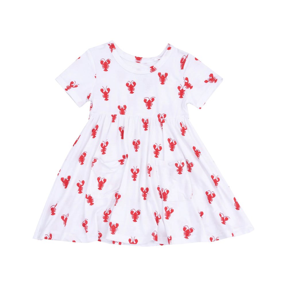 Angel Dear - Lobster Bamboo S/S Twirly Dress