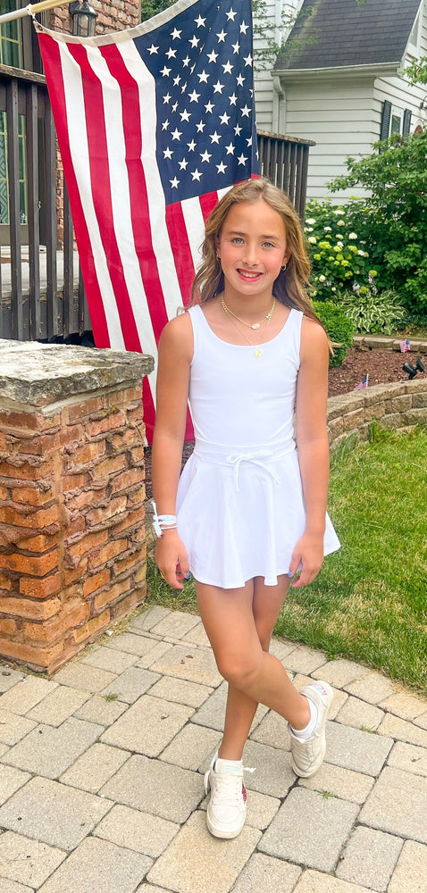 
            
                Load image into Gallery viewer, James &amp;amp; Lottie - White Athleisure Tennis Dress w/ Tie BE
            
        
