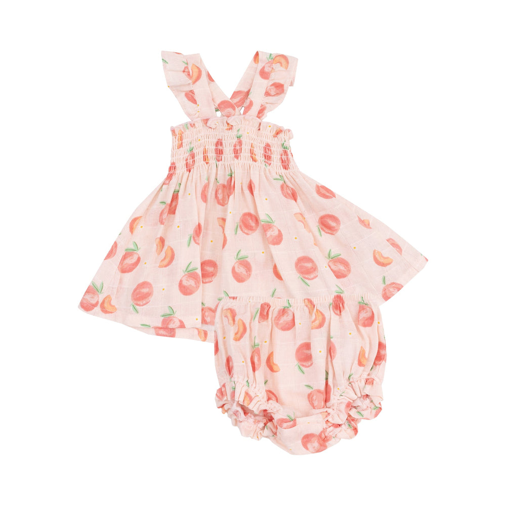 Angel Dear - Sweet Peach Ruffle Smocked Set