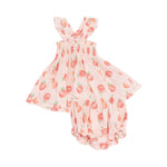 Angel Dear - Sweet Peach Ruffle Smocked Set