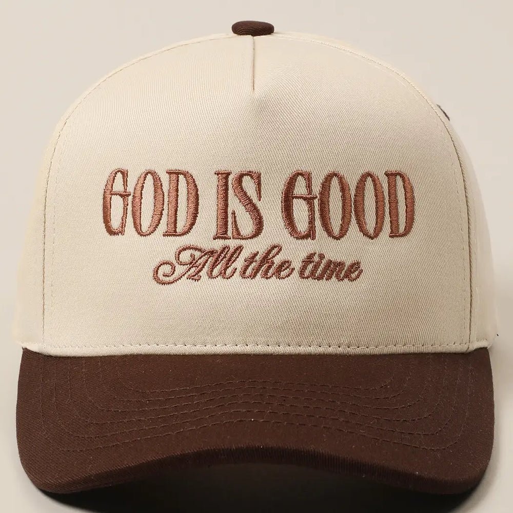 Women's God Is Good All the Time Embroidery Trucker Hat