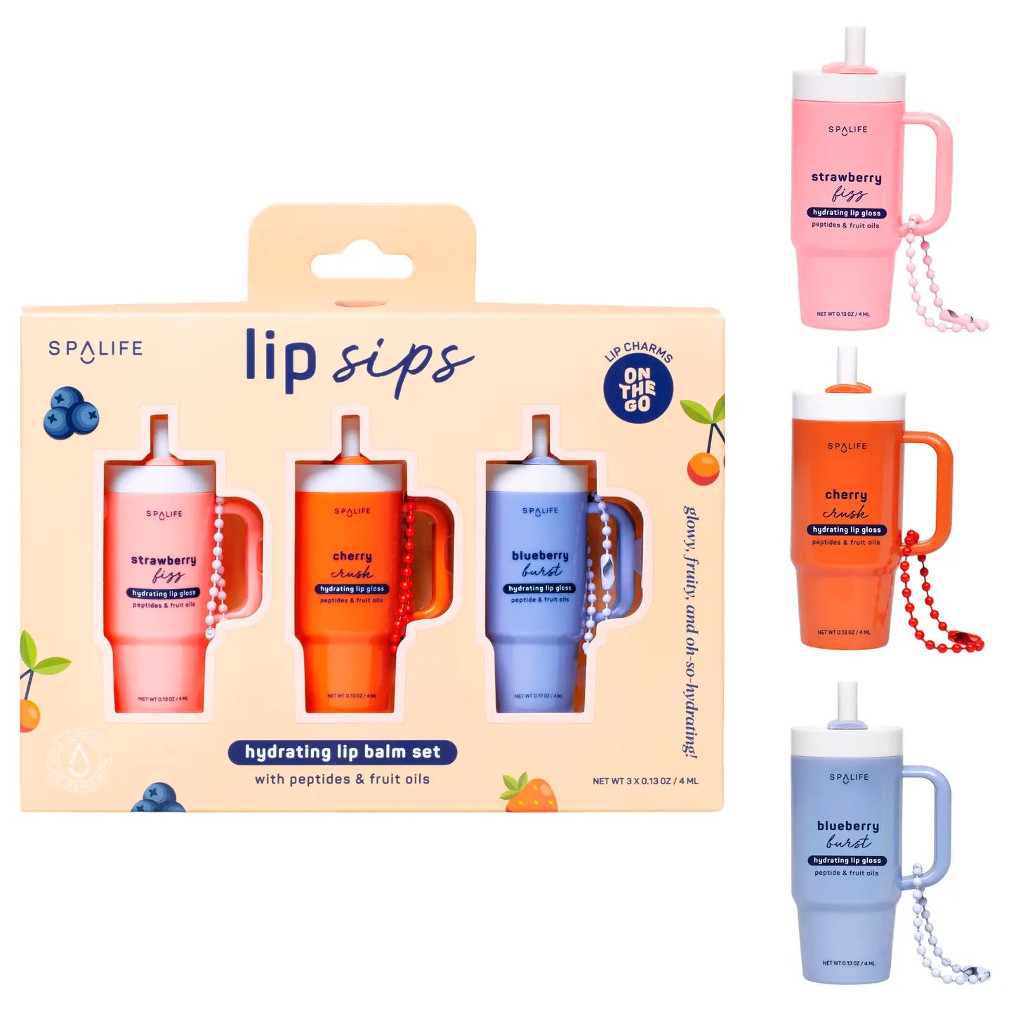 My Spa Life Lip Balm Gift Set with five colorful, moisturizing lip balms in a decorative box for gift-giving.