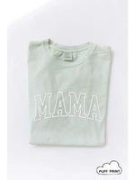 Oat Collective - Mama Puff Print Mineral Washed Graphic Top Sage