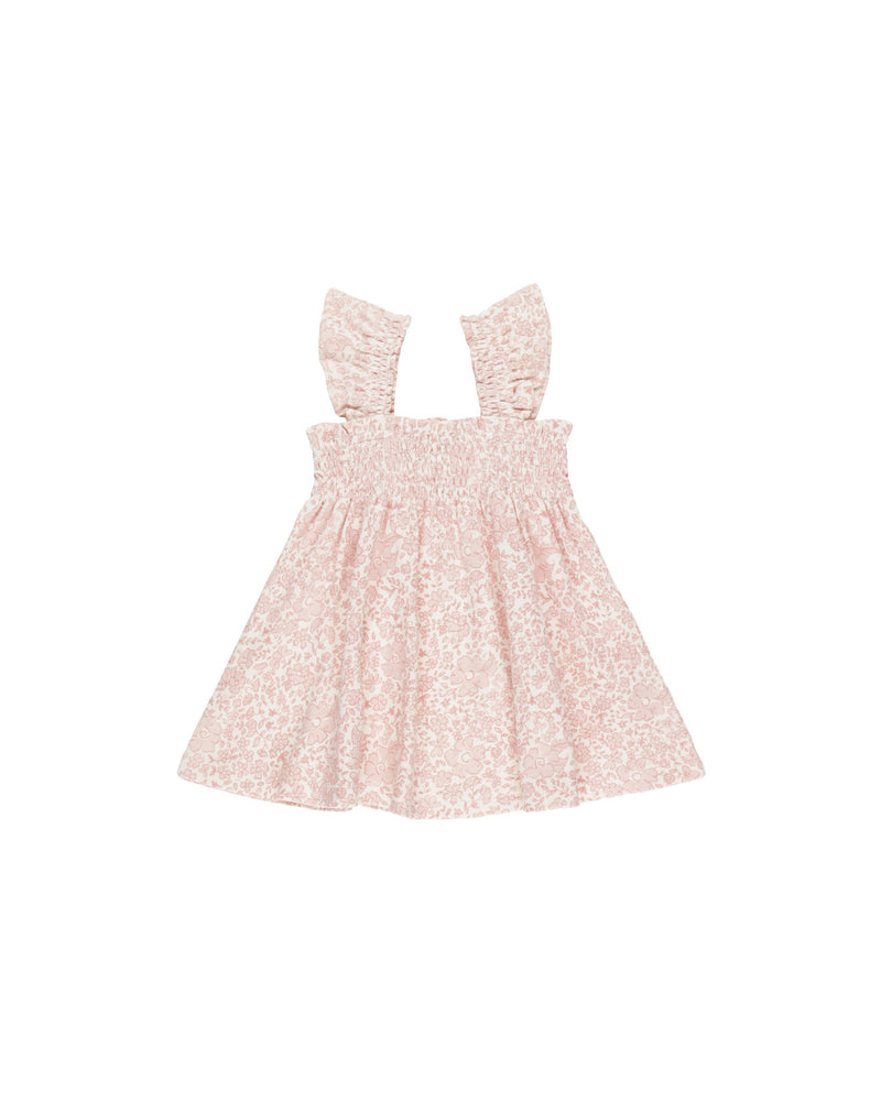 Quincy Mae - Pink Blossom Smocked Jersey Dress