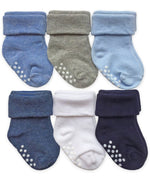 Jefferies Socks - Non-Skid Turn Cuff Socks 6 Pair Pack