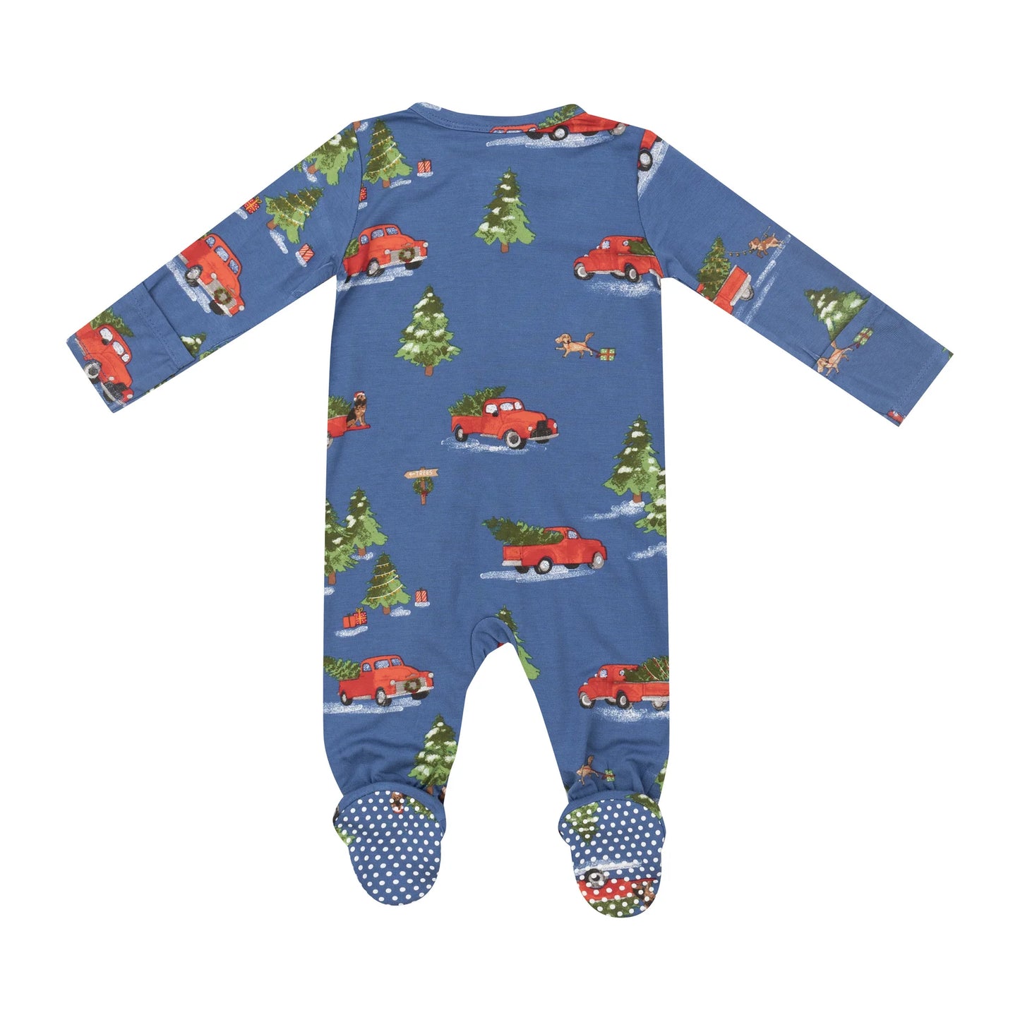 Angel Dear - Vintage Red Truck Zip Footie